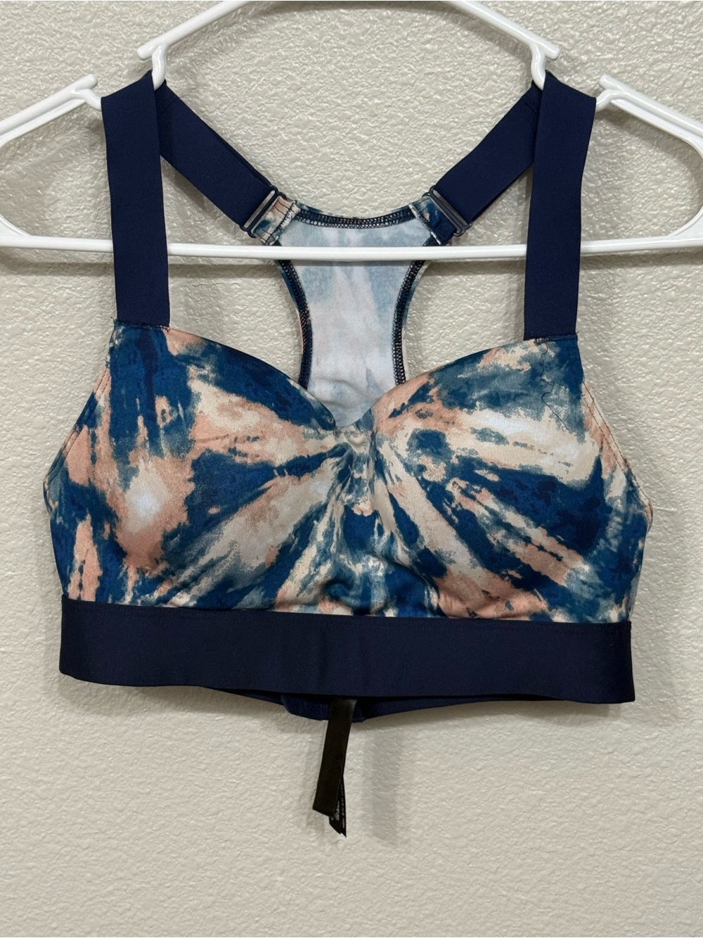 Victoria Secret PINK Ultimate Sports Bra Blue Peach Tie Dye Medium Support